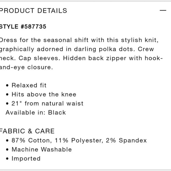 Ann Taylor Polka Dot Shift Dress Size 4P - Picture 6 of 6